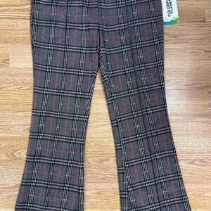 Colorful planet girls medium 10 plaid leggings new flared